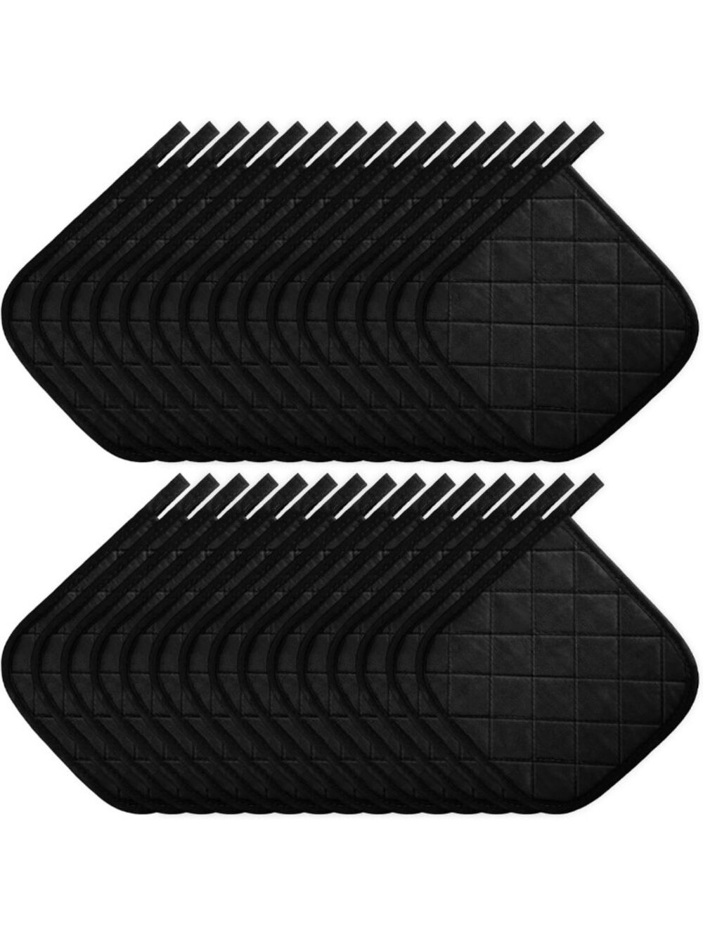 30 Pcs Cotton Pot Holders - Christmas Kitchen Gift, Heat Resistant, Black